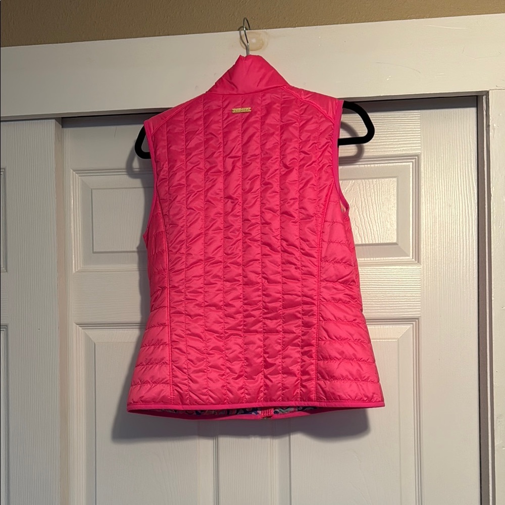 Lilly Pulitzer Pink Quilted Vest with Stand-Up Collar - Picture 4 of 4